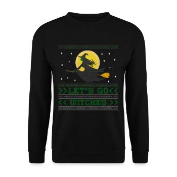 Sorcière Avec le bealon Ugly Halloween 2021 Femmes Lets Go - Sweat-shirt Unisexe - noir - Devant - Alina (178cm) & Michal (187cm)