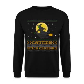 Sorcière Avec Le Bealon Ugly Halloween 2021 Caution femmes - Sweat-shirt Unisexe - noir - Devant - Alina (178cm) & Michal (187cm)