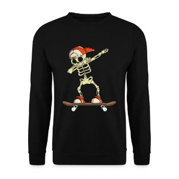 Dabbing Skateboarder Skeleton Dabbing Skater - Unisex Sweatshirt - black - Front - Alina (178cm) & Michal (187cm)