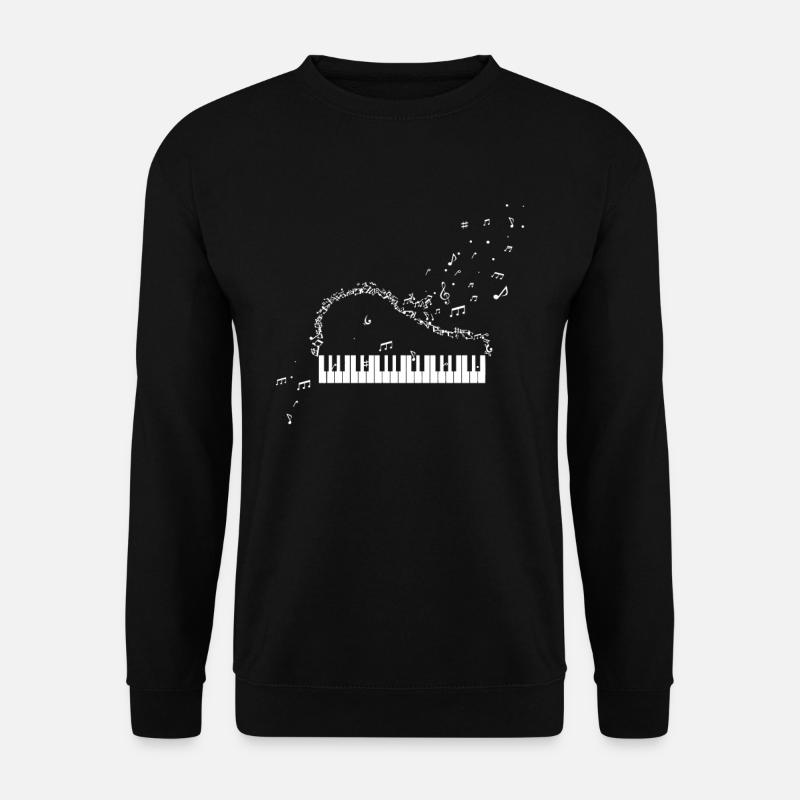 Klavier Instrument Notenschlüssel Musik Note - Unisex Pullover - Schwarz