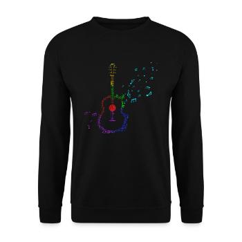 Guitare rétro Notes musicales Instrument de musique guitariste - Sweat-shirt Unisexe - noir - Devant - Alina (178cm) & Michal (187cm)