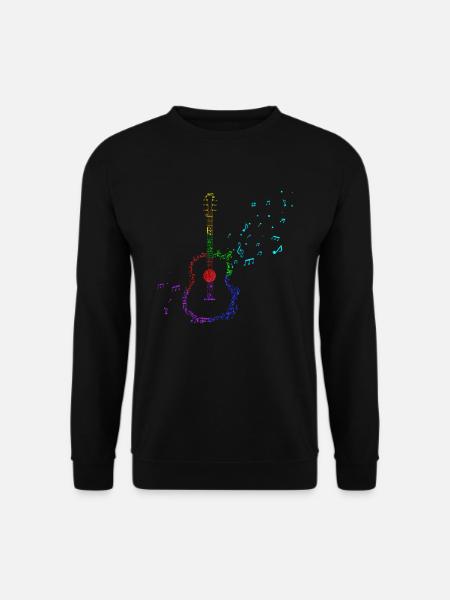 Guitare rétro Notes musicales Instrument de musique guitariste - Sweat-shirt Unisexe - noir