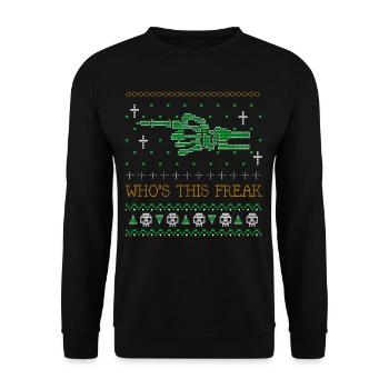 Whos This Freak Ugly Halloween 2021 Partnerlook - Unisex Pullover - Schwarz - Vorne - Alina (178cm) & Michal (187cm)