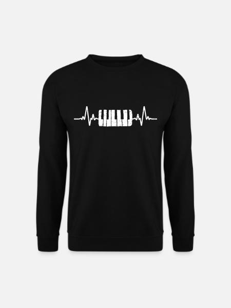Piano Battement de coeur Instrument de musique Piano - Sweat-shirt Unisexe - noir