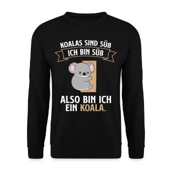 Süßer Koala Ich bin ein Koala - Unisex Pullover - Schwarz - Vorne - Alina (178cm) & Michal (187cm)