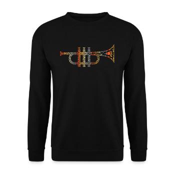 Musique de trompette vintage Musique de soufflage - Sweat-shirt Unisexe - noir - Devant - Alina (178cm) & Michal (187cm)