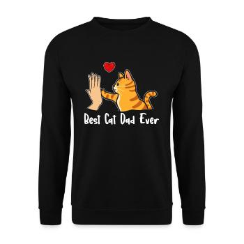 Best Cat Dad Ever - Unisex Sweatshirt - black - Front - Alina (178cm) & Michal (187cm)
