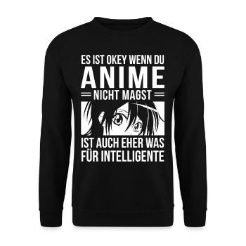 Es ist okey wenn du Anime nicht magst Otaku - Unisex Pullover - Schwarz - Vorne - Alina (178cm) & Michal (187cm)