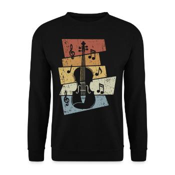 Violoncelle Rétro violoncelle Musical Instrument Musician - Sweat-shirt Unisexe - noir - Devant - Alina (178cm) & Michal (187cm)
