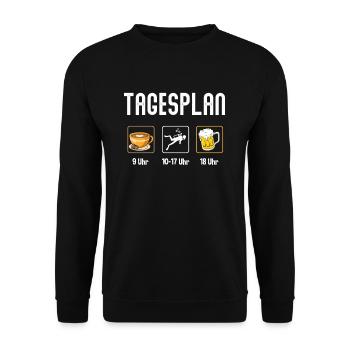 Tauchen Tagesplan - Unisex Pullover - Schwarz - Vorne - Alina (178cm) & Michal (187cm)