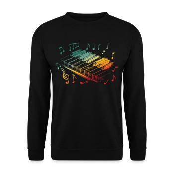 Piano Keyboard Musical Instrument Pianist Musician - Unisex Sweatshirt - black - Front - Alina (178cm) & Michal (187cm)