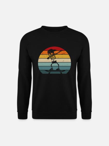 Vintage Dabbing Skateboarder Skater squelette - Sweat-shirt Unisexe - noir