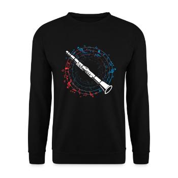 Clarinet Musical Note ClarinetIst Musician - Unisex Sweatshirt - black - Front - Alina (178cm) & Michal (187cm)