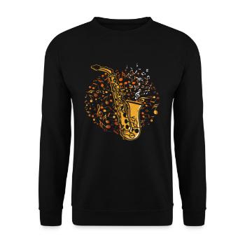 Saxophone Musical Notes Musical Saxophonist - Unisex Pullover - Schwarz - Vorne - Alina (178cm) & Michal (187cm)