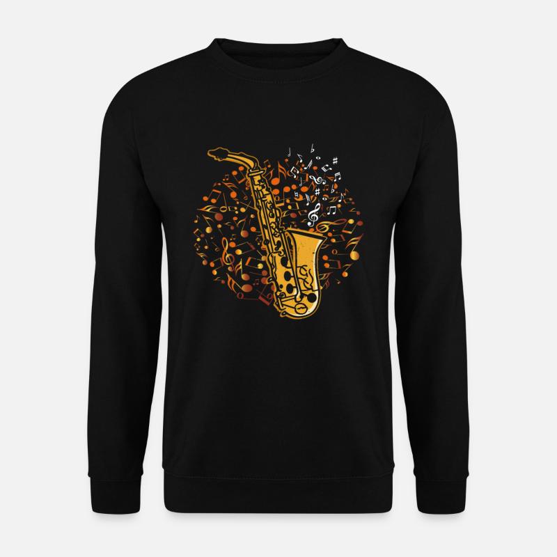 Saxophone Musical Notes Musical Saxophonist - Unisex Pullover - Schwarz