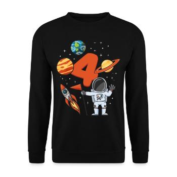 4 ans de missile astronaute 4e anniversaire - Sweat-shirt Unisexe - noir - Devant - Alina (178cm) & Michal (187cm)