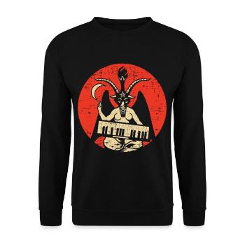 Satan Barometh Satanic Occult Devil Baphomet Goat - Unisex Pullover - Schwarz - Vorne - Alina (178cm) & Michal (187cm)
