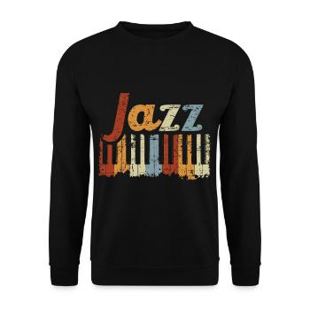Vintage Piano Musical Instrument Jazz Music - Unisex Sweatshirt - black - Front - Alina (178cm) & Michal (187cm)