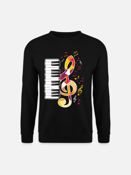 Klavier Musiknote Klaviertasten Pianist Keyboard - Unisex Pullover - Schwarz
