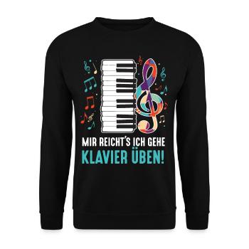 J’en ai assez Je Vais Piano Pratiquer Claviériste - Sweat-shirt Unisexe - noir - Devant - Alina (178cm) & Michal (187cm)