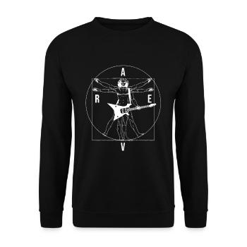 Vitruvian Guitar Player Leonardo Da Vinci Man RAVE - Unisex Sweatshirt - black - Front - Alina (178cm) & Michal (187cm)