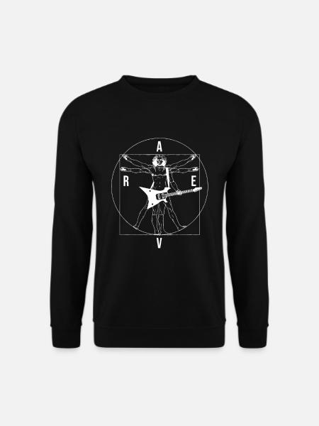 Vitruvian Guitar Player Leonardo Da Vinci Man RAVE - Unisex Pullover - Schwarz
