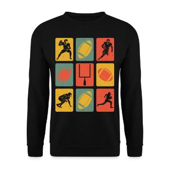 Retro American Football - Unisex Sweatshirt - black - Front - Alina (178cm) & Michal (187cm)