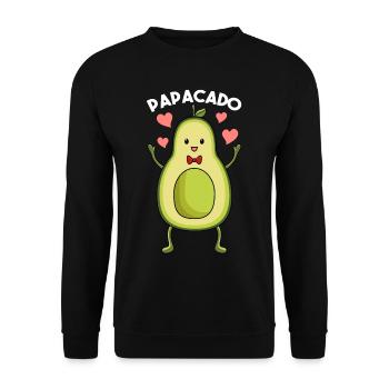 Papacado Pregnancy Expectant Dad 2021 Avocado - Unisex Sweatshirt - black - Front - Alina (178cm) & Michal (187cm)