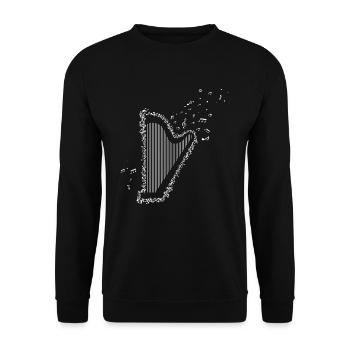 Harp Instrument Clef Musical Notes Harps - Unisex Sweatshirt - black - Front - Alina (178cm) & Michal (187cm)