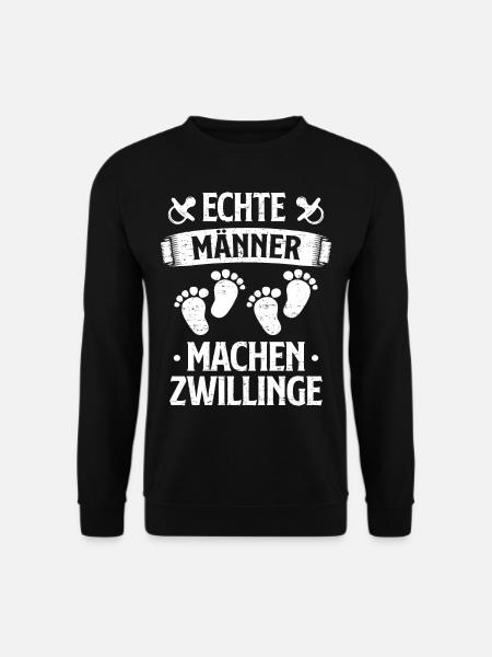 Echte Männer Machen Zwillinge Vater von Zwillingen - Unisex Pullover - Schwarz