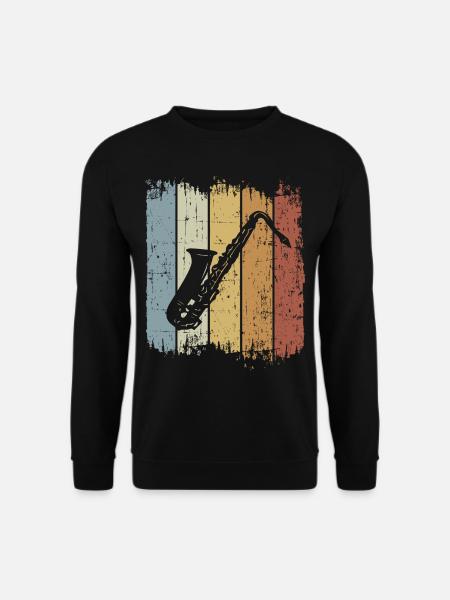 Retro Saxophon - Unisex Pullover - Schwarz