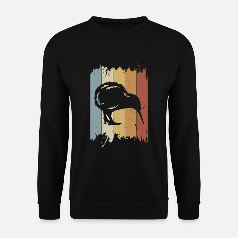 Kiwi Vogel Vintage Kiwi Vogel Liebhaber Vintage - Unisex Pullover - Schwarz