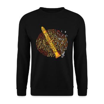Clarinet Instrument Musical Note Music Circular - Unisex Pullover - Schwarz - Vorne - Alina (178cm) & Michal (187cm)