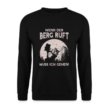 Quand la montagne appelle, je dois marcher les montagnes - Sweat-shirt Unisexe - noir - Devant - Alina (178cm) & Michal (187cm)