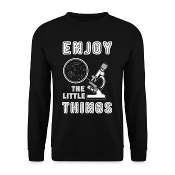Enjoy The Little Things Microbiologie - Sweat-shirt Unisexe - noir - Devant - Alina (178cm) & Michal (187cm)