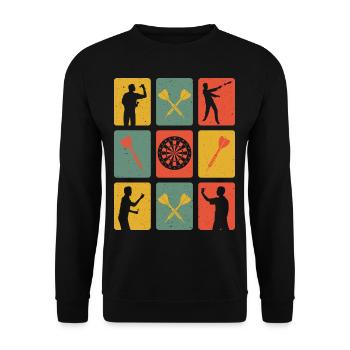 Fléchettes Rétro - Sweat-shirt Unisexe - noir - Devant - Alina (178cm) & Michal (187cm)