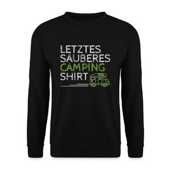 Letztes Sauberes Camping - Unisex Pullover - Schwarz - Vorne - Alina (178cm) & Michal (187cm)