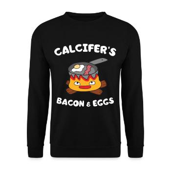 Calcifer's bacon and egg Cook - Funny Food lover - Unisex Sweatshirt - black - Front - Alina (178cm) & Michal (187cm)