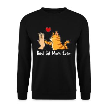 Best Cat Mom Ever - Unisex Sweatshirt - black - Front - Alina (178cm) & Michal (187cm)