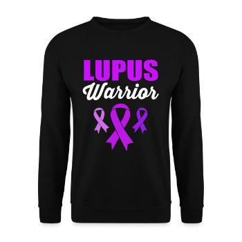 Lupus Awareness Ribbon Lupus Warrior - Unisex Pullover - Schwarz - Vorne - Alina (178cm) & Michal (187cm)
