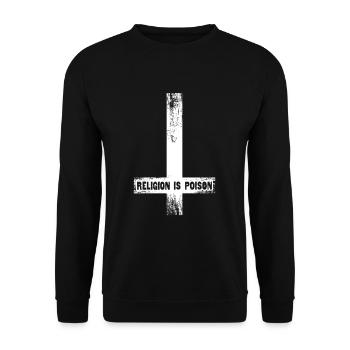 La religion est un poison croix de l’antéchrist athée occulte - Sweat-shirt Unisexe - noir - Devant - Alina (178cm) & Michal (187cm)