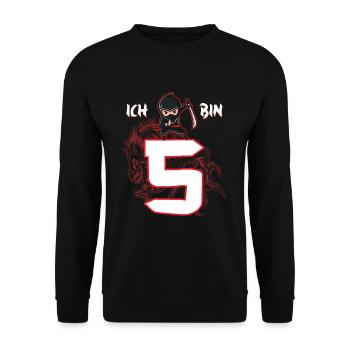 5. Geburtstag Ninja 5 Jahre Ninja Kostüm - Unisex Pullover - Schwarz - Vorne - Alina (178cm) & Michal (187cm)