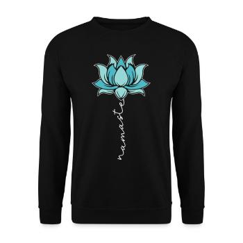 Yoga Namaste Fleur Yoga Spirituel Méditation Lotus - Sweat-shirt Unisexe - noir - Devant - Alina (178cm) & Michal (187cm)