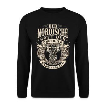 Hammersbald Mythologie nordique Patience impatience - Sweat-shirt Unisexe - noir - Devant - Alina (178cm) & Michal (187cm)