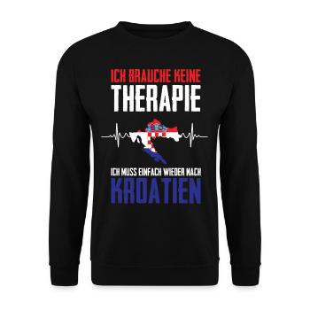 Croatia No Therapy Holiday Croatia Heartbeat - Unisex Sweatshirt - black - Front - Alina (178cm) & Michal (187cm)
