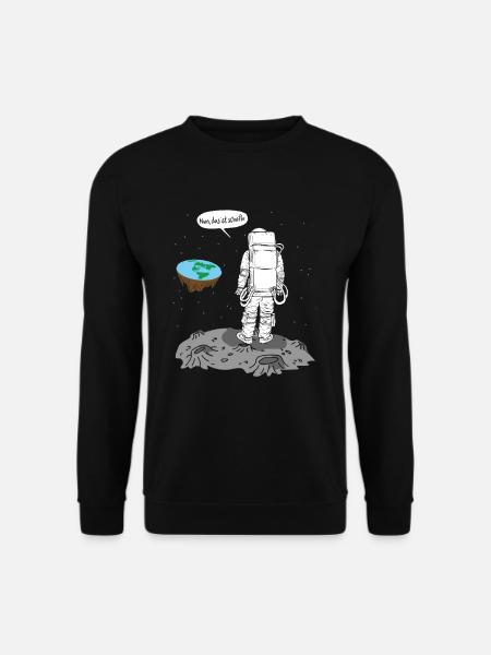 Astronaut Flache Erde Scheiße - Unisex Pullover - Schwarz