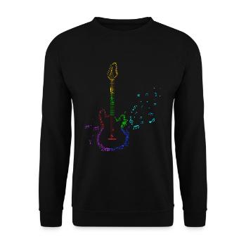 Rétro Guitare électrique Notes de musique Musique Guitare électrique Partitions - Sweat-shirt Unisexe - noir - Devant - Alina (178cm) & Michal (187cm)
