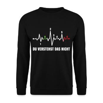 Motorrad Herzschlag Gang Du verstehst das nicht - Unisex Pullover - Schwarz - Vorne - Alina (178cm) & Michal (187cm)