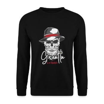 Grantln est un style de vie bavarois bavarois - Sweat-shirt Unisexe - noir - Devant - Alina (178cm) & Michal (187cm)