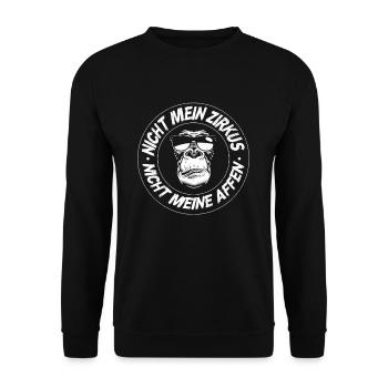 Nicht mein Zirkus nicht meine Affen - Unisex Pullover - Schwarz - Vorne - Alina (178cm) & Michal (187cm)